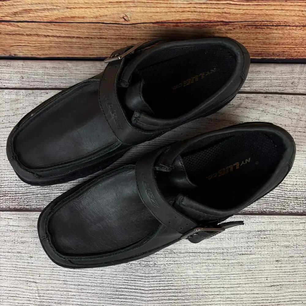 Vintage Y2k Lugz New York Black Leather Platform Low Top Boots